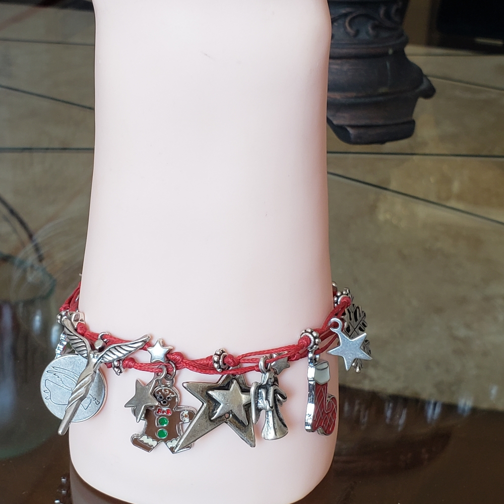 Whimsical Christmas-themed Charmed Bracelet